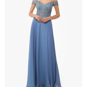 XSCAPE Off-the-Shoulder Embellished Dress sz 10